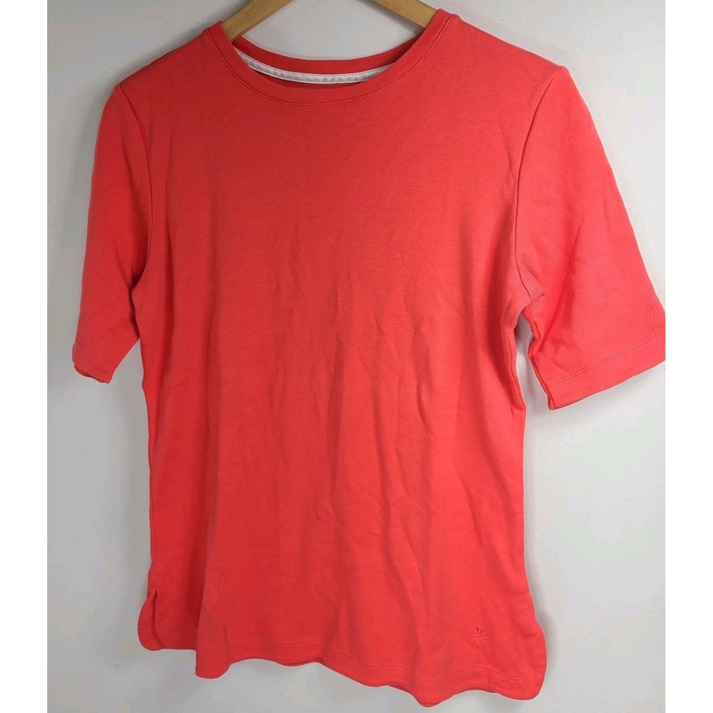 Isaac Mizrahi Live T-Shirt Women's Small Coral Short Sleeve 100% Cotton EUC